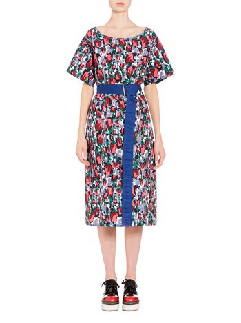 Marni Dress in poplin with Callas print Woman