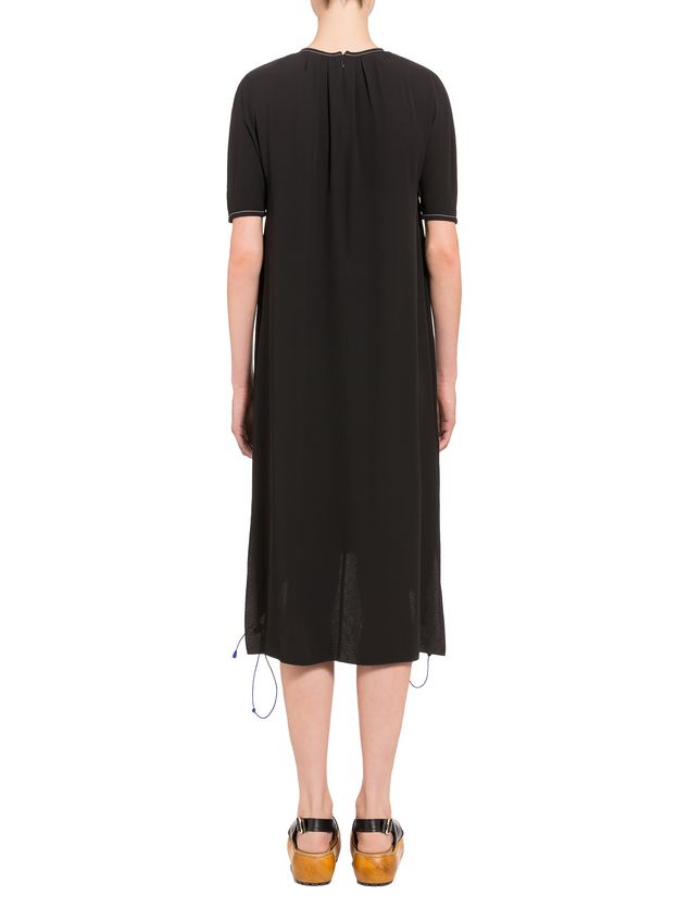 Short Sleeve Dress Marni Crepe-back satin dress with darts Woman
