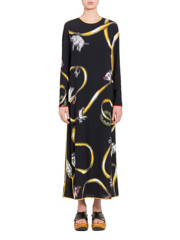 Marni Viscose dress with Frank Navin Cracker Jacks print Woman