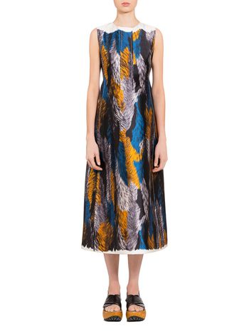 Marni Mikado dress with Fuzzy print Woman
