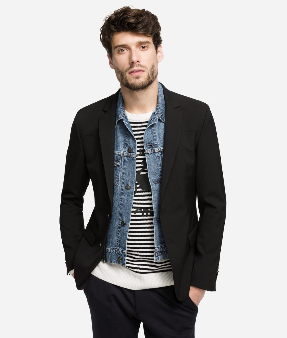 KARL LAGERFELD Blazer with Denim Details Blazer Man f