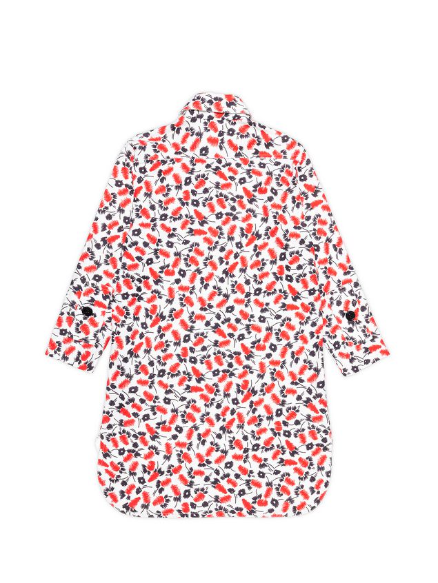 Long Sleeve Dress Marni LONG-SLEEVED COTTON DRESS WITH SABLÉ PLUME PRINT Woman