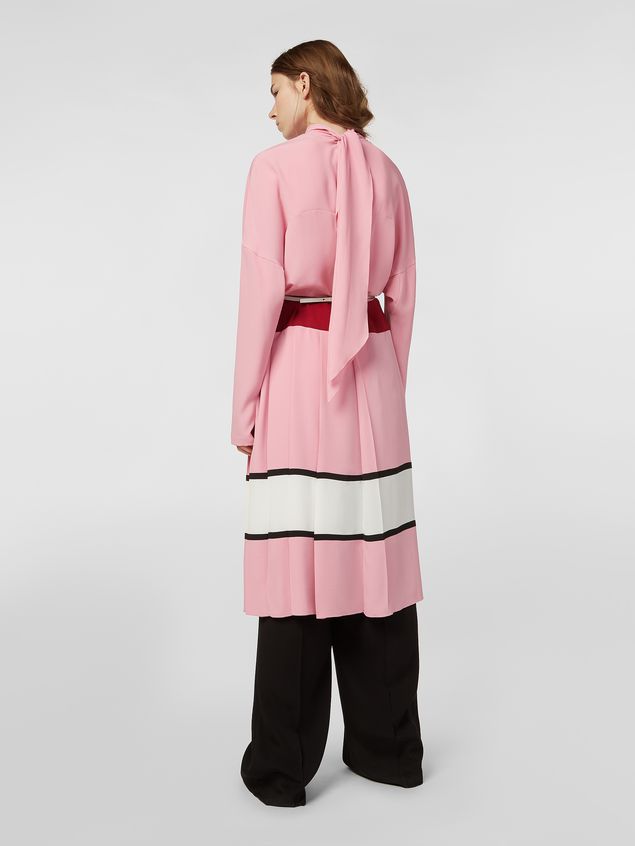Long Sleeve Dress Marni Dress in washed crepe with pleated bottom Woman