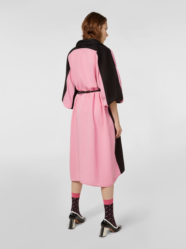 Medium Sleeve Dress Marni Bi-colored dress in cotton and linen drill Woman