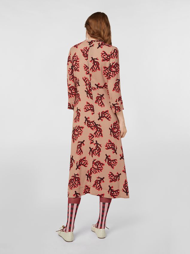 Medium Sleeve Dress Marni Sablé viscose dress with Coral print Woman