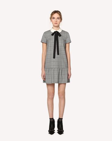 REDValentino Online Exclusive
Prince of Wales dress with rounded collar and bow