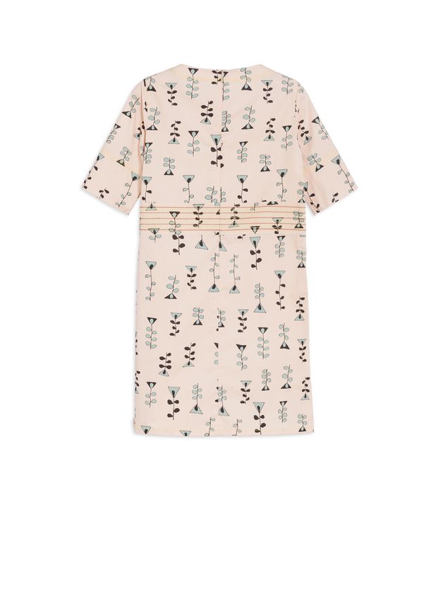 Short Sleeve Dress Marni SHORT-SLEEVE DRESS IN ALLOVER VINE PRINT SILK AND VISCOSE Woman