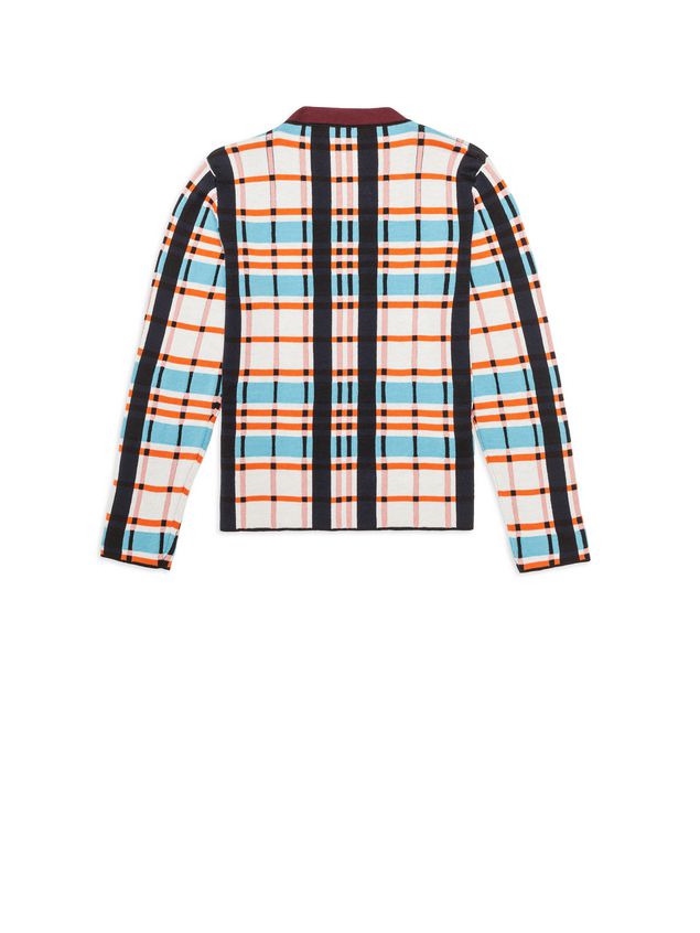 Long Sleeve Jumper Marni Plaid cardigan in cotton Woman