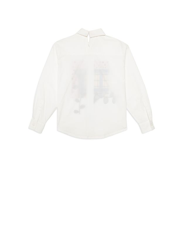 Long Sleeve Shirt Marni White cotton shirt with print on the front Woman