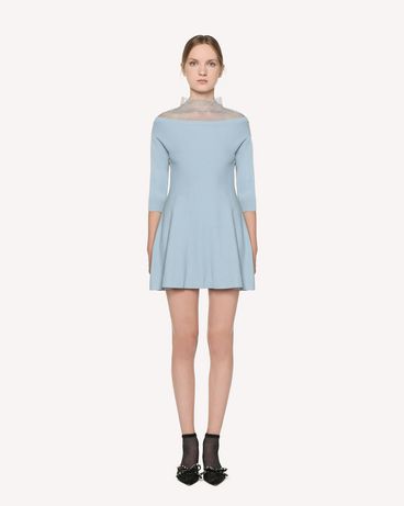 REDValentino Stretch viscose and point d'esprit tulle knit dress