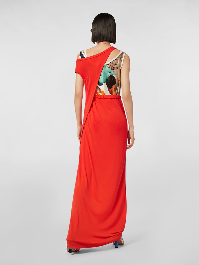 Medium Sleeve Dress Marni Dress in crepe jersey with printed under top Woman