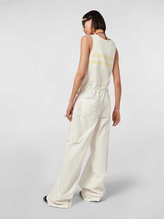 Long Sleeve Dress Marni Drawstring overall in washed compact cotton Woman
