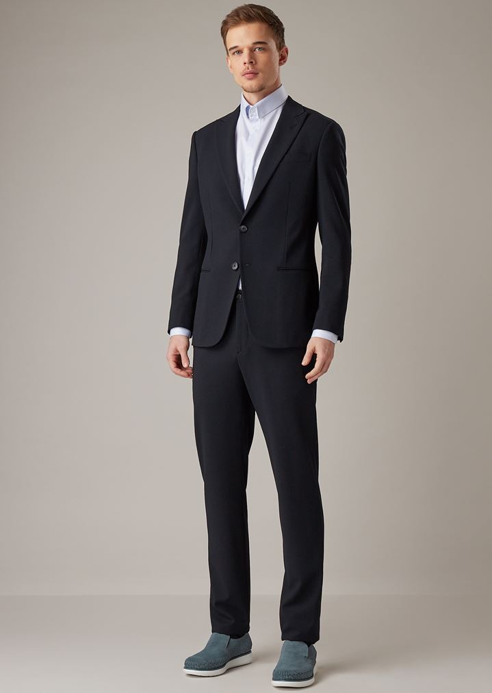 Soho line slim-fit half-canvas suit in 