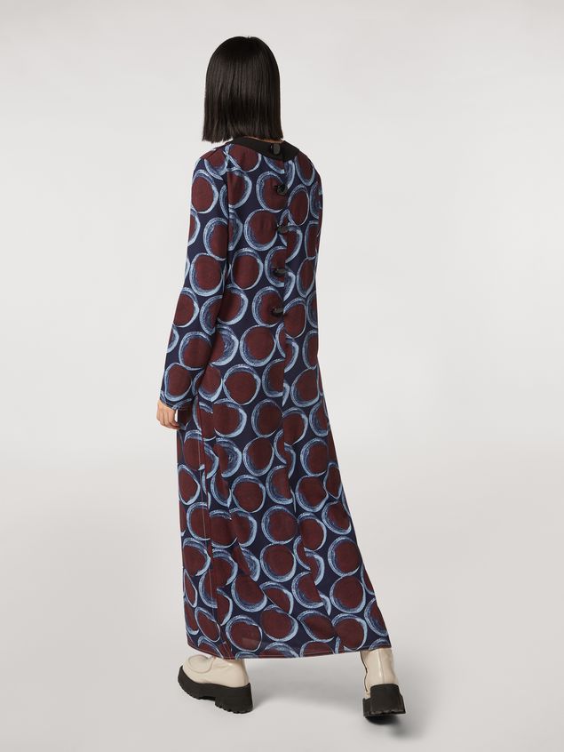 Medium Sleeve Dress Marni Long viscose sablé dress with Paranoic print Woman