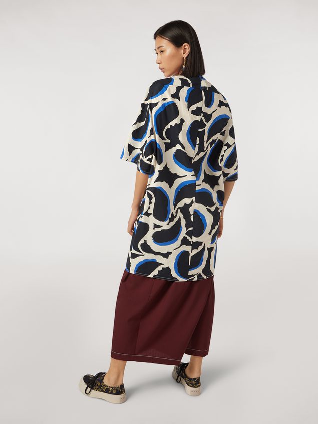 Vestido de manga 3/4 Marni Vestido de algodón con estampado Teardrop Mujer