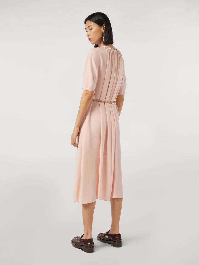 Medium Sleeve Dress Marni Dress in envers crepe satin with zig-zag topstitching Woman