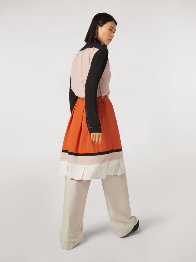 Medium Sleeve Dress Marni Patchwork dress in silk crepe blend Woman