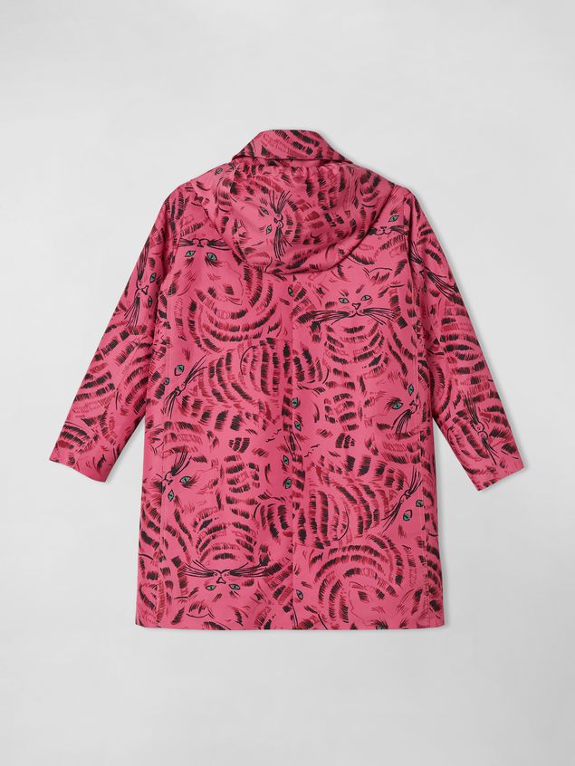 Coat Marni HOODED JACKET IN NYLON TWILL WITH HOP PRINT Woman