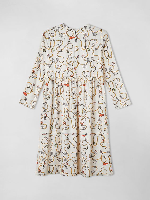 Long Sleeve Dress Marni COTTON TWILL DRESS CRACKER JACKS PRINT Woman