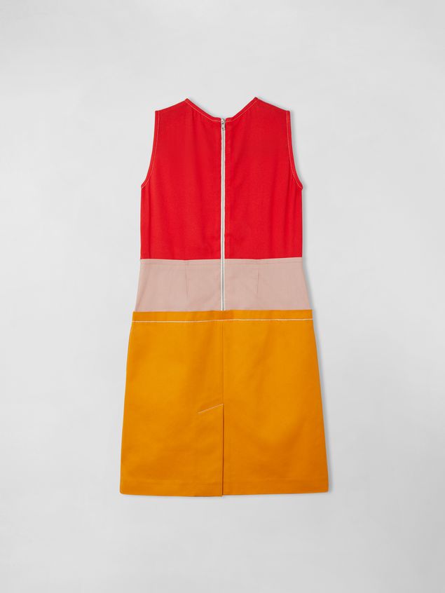 Sleeveless Dress Marni COLOR-BLOCK SLEEVELESS DRESS IN COTTON AND VISCOSE Woman