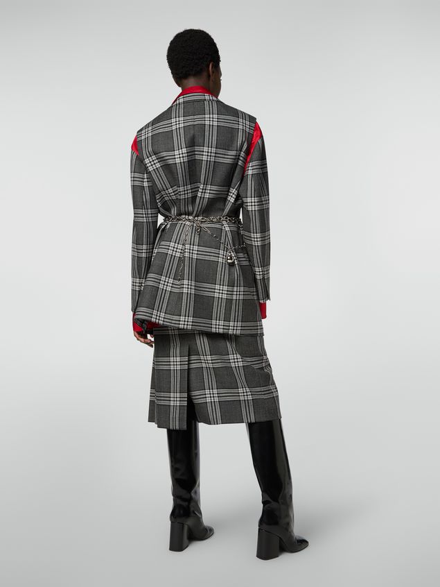 Jacket Marni Masculine jacket in chequered motif, yarn-dyed wool Woman