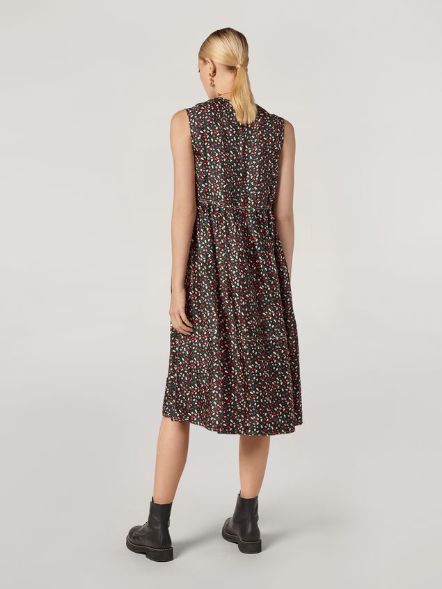 Medium Sleeve Dress Marni Empire-cut dress in silk twill Liz print Woman
