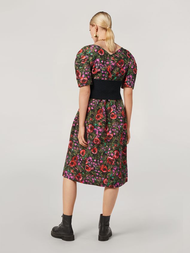 Medium Sleeve Dress Marni Puffy-sleeved dress in faille Amarcord print Woman