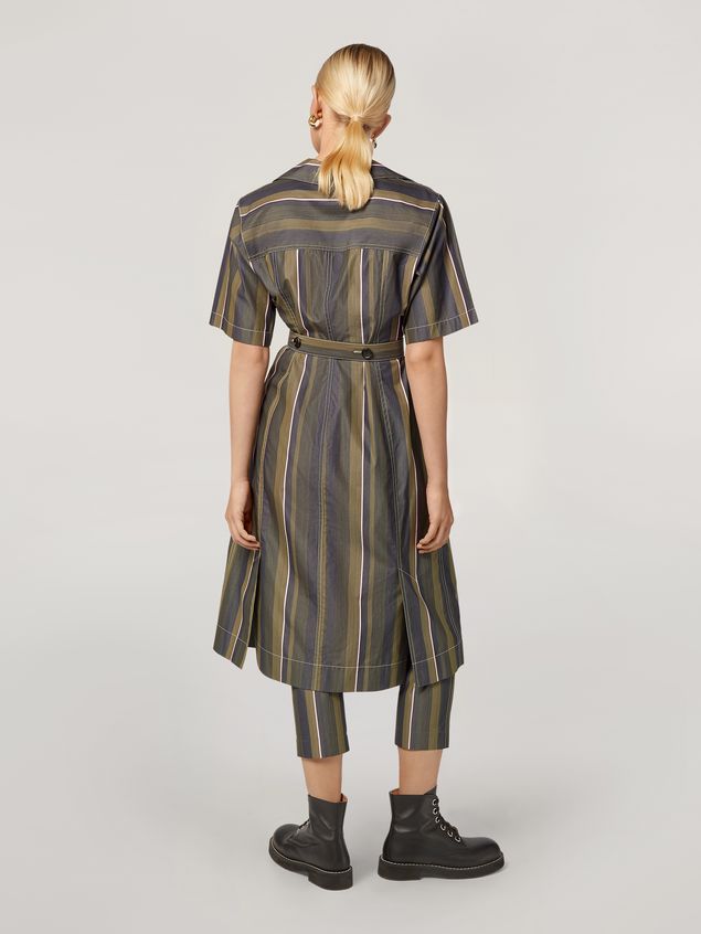 Medium Sleeve Dress Marni Dress in yarn-dyed striped poplin with long belt Woman