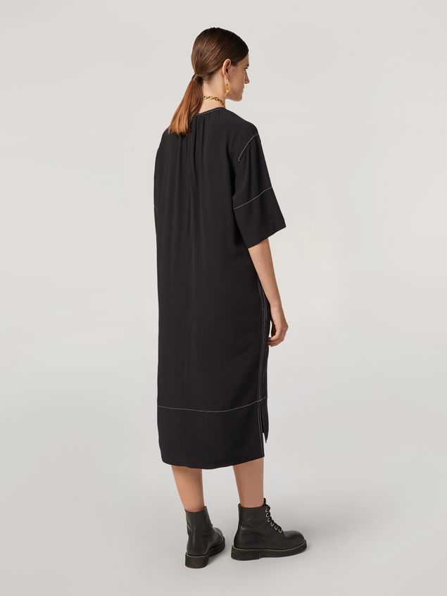 Medium Sleeve Dress Marni Dress in crepe envers satin with contrast topstitching Woman