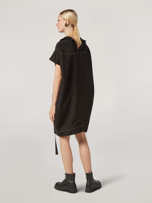 Medium Sleeve Dress Marni Belted dress in raw viscose ramié Woman