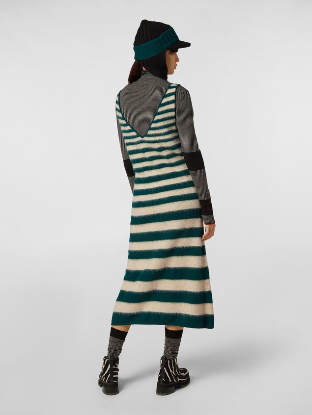 Medium Sleeve Dress Marni WANDERING IN STRIPES dress in dégradé striped wool and alpaca Woman