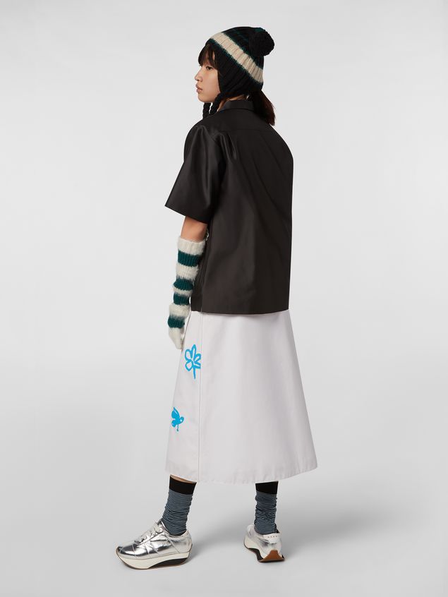 Jacket Marni WANDERING IN STRIPES mikado silk jacket with embroidered multicolored patches Woman