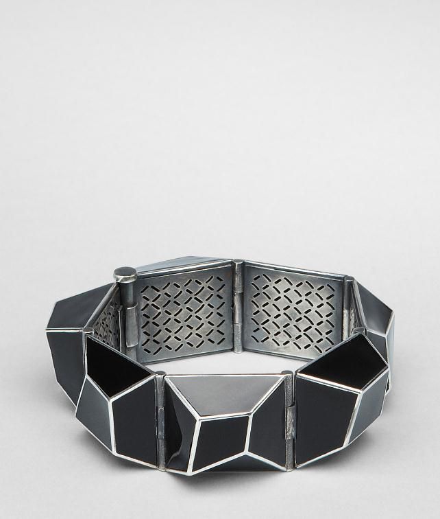 BOTTEGA VENETA Enamelled Antique Silver Bracelet Bracelet Woman fp