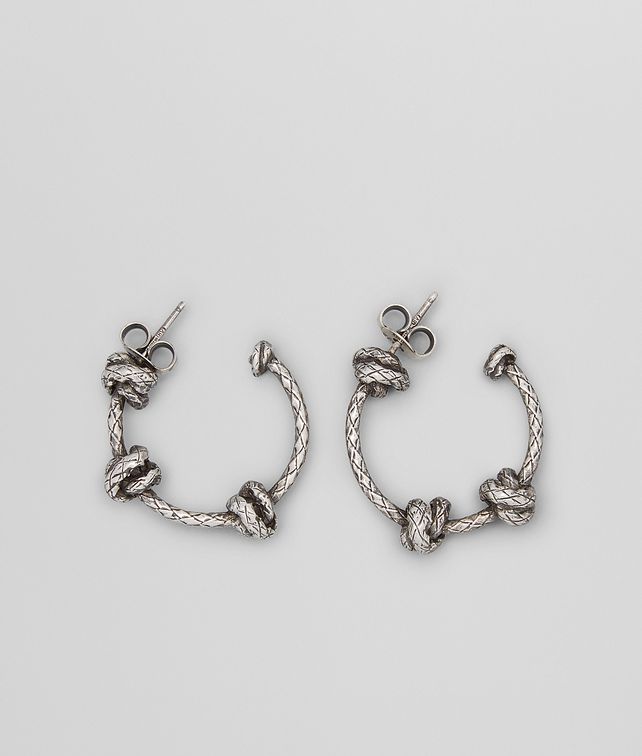 Bottega Veneta® ‎ - ‎Antique Silver Intrecciato Coaxial Earring ‎