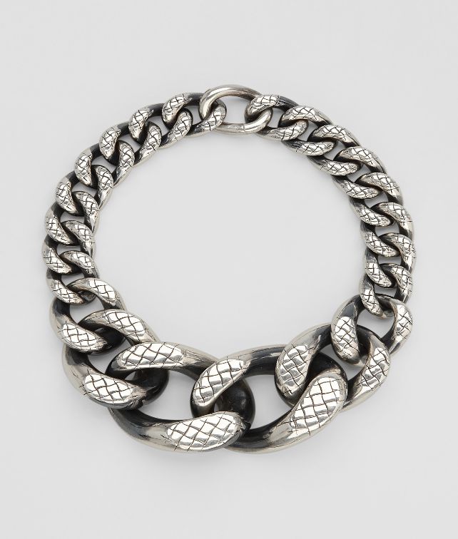 BOTTEGA VENETA Intreccio Svanito Silver Necklace Necklace Woman fp