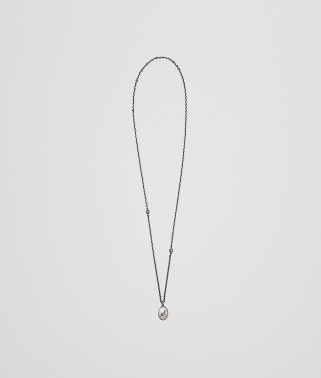 antique intrecciato oxidized silver pendant