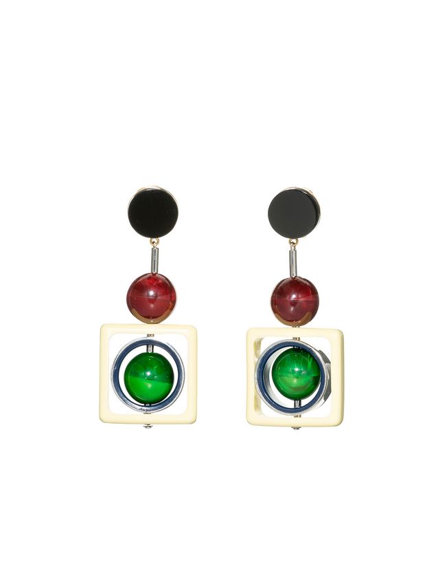 Clip On Earrings With Spheres In Colored Horn From The Marni Marni Clip On Earrings With Spheres In Colored Horn Woman 1