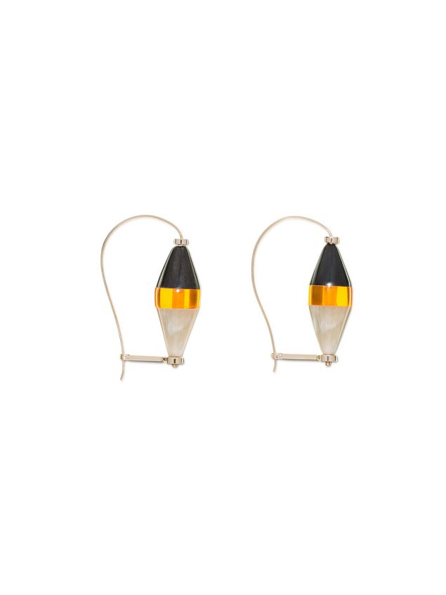 Runway Hourgl Earrings In Horn And Resin Marni Marni Runway Hourgl Earrings In Horn And Resin Woman 1