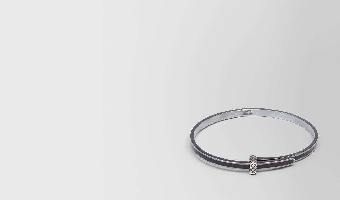 bracelet in nero silver and enamel with intrecciato detail landing