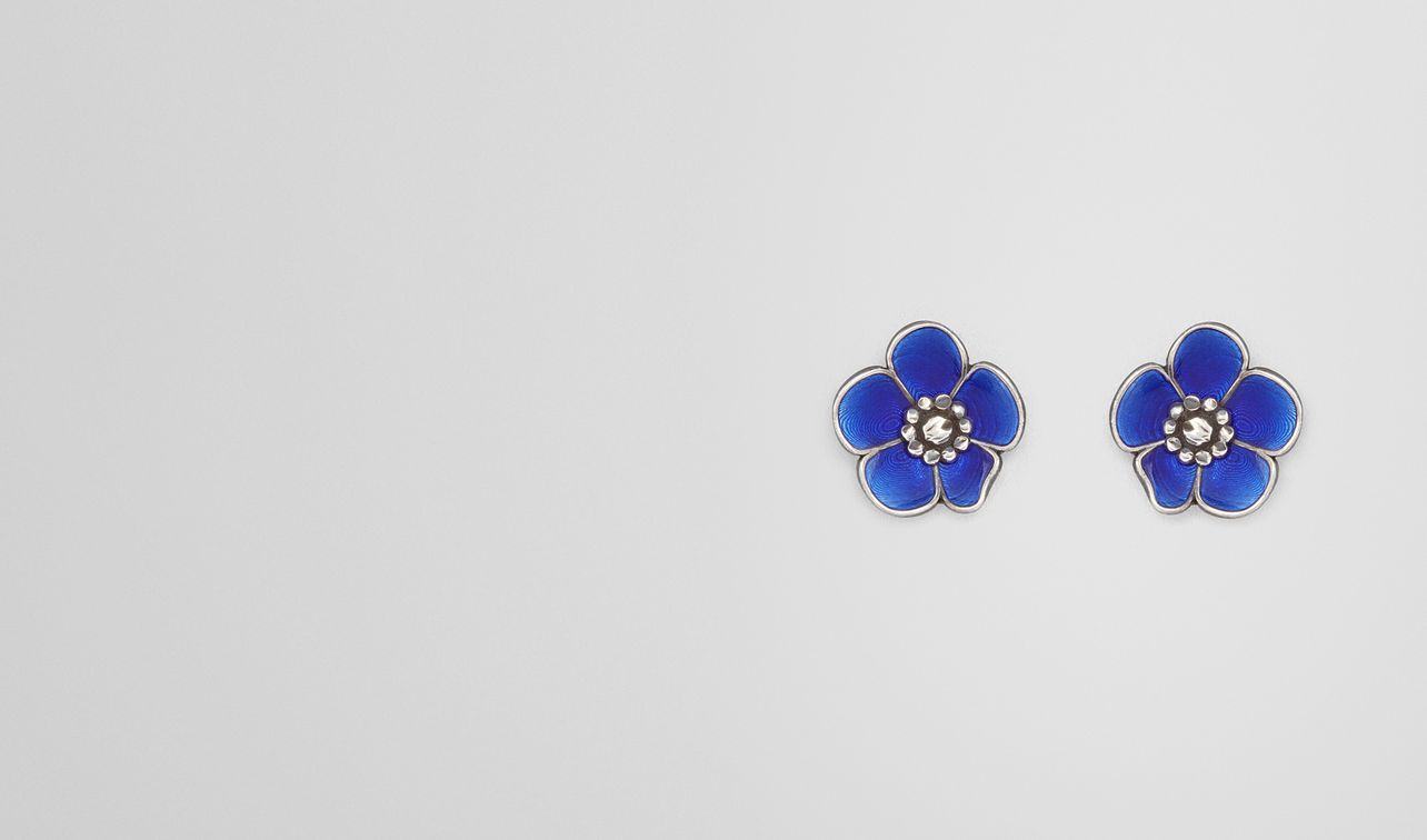 Bottega Veneta Earrings In Sterling Silver Bright Blue Enamel Earrings In Sterling Silver Bright Blue Enamel Landing
