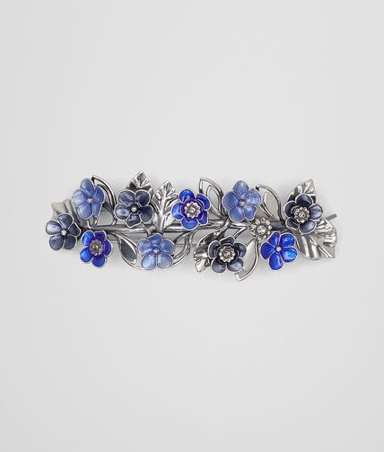 Bottega Veneta Hair Clip In Sterling Silver Multiblue
