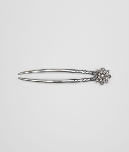 Bottega Veneta Hair Pin In Sterling Silver