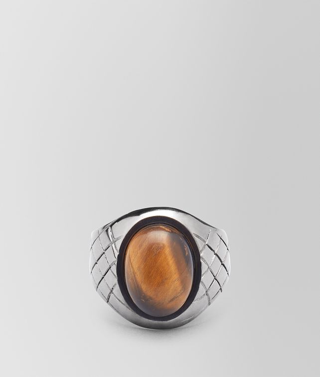 BOTTEGA VENETA RING IN NATURALE Tiger's eye Ring Man fp