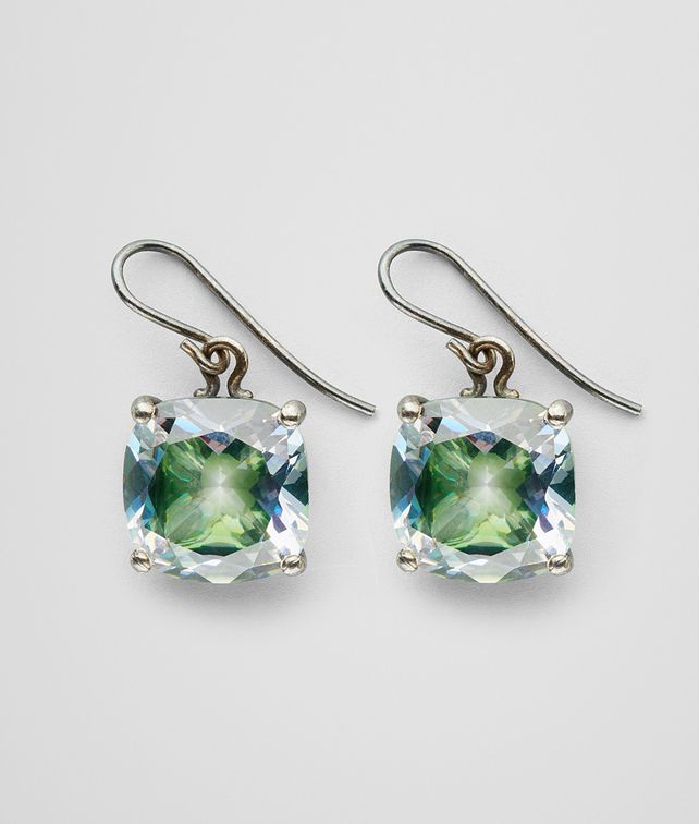 Bottega Veneta Earrings In Silver And Naturale Moss Cubic Bottega Veneta Earrings In Silver And Naturale Moss Cubic Zirconia Pickupinshipping Info