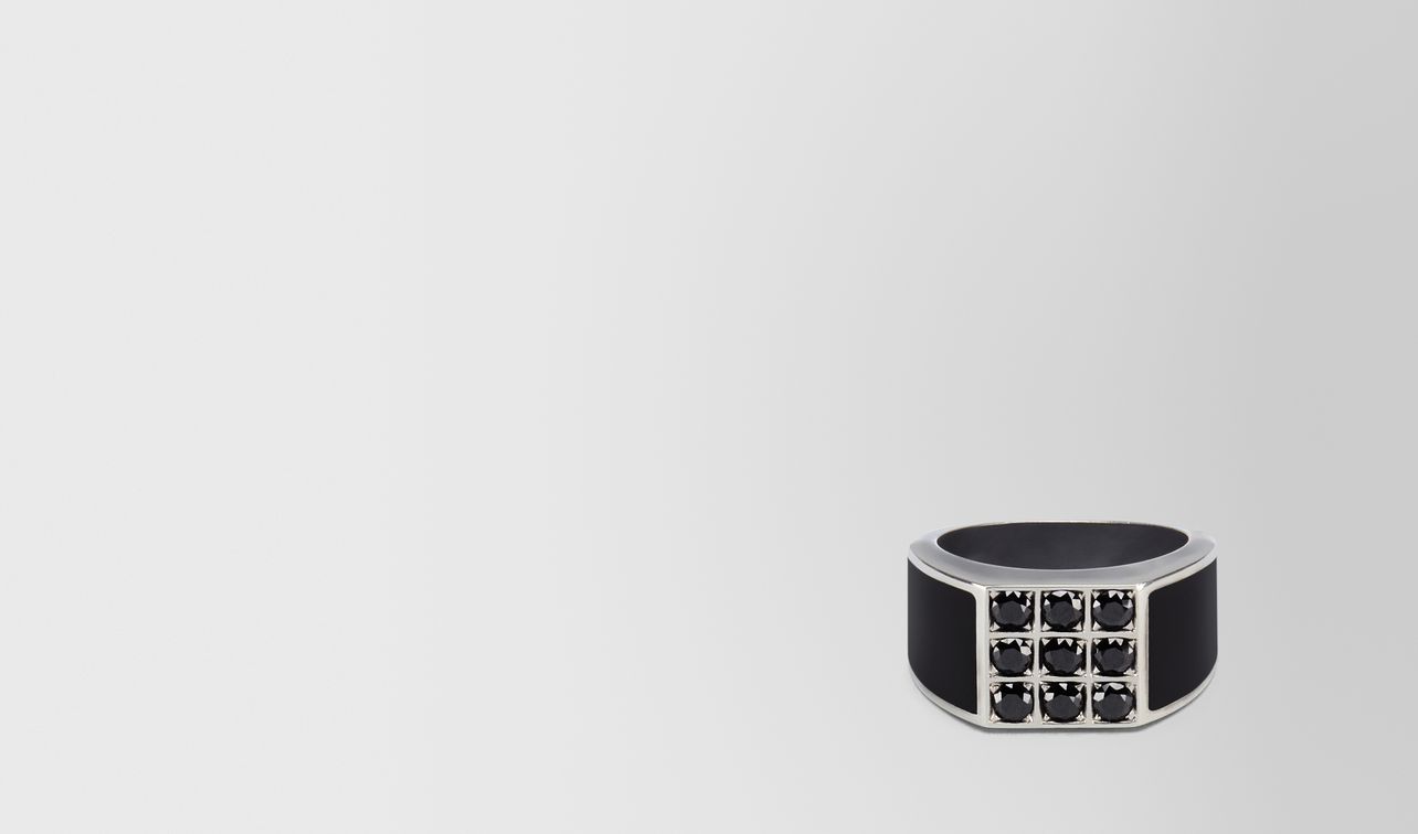 nero enamelled silver ring landing