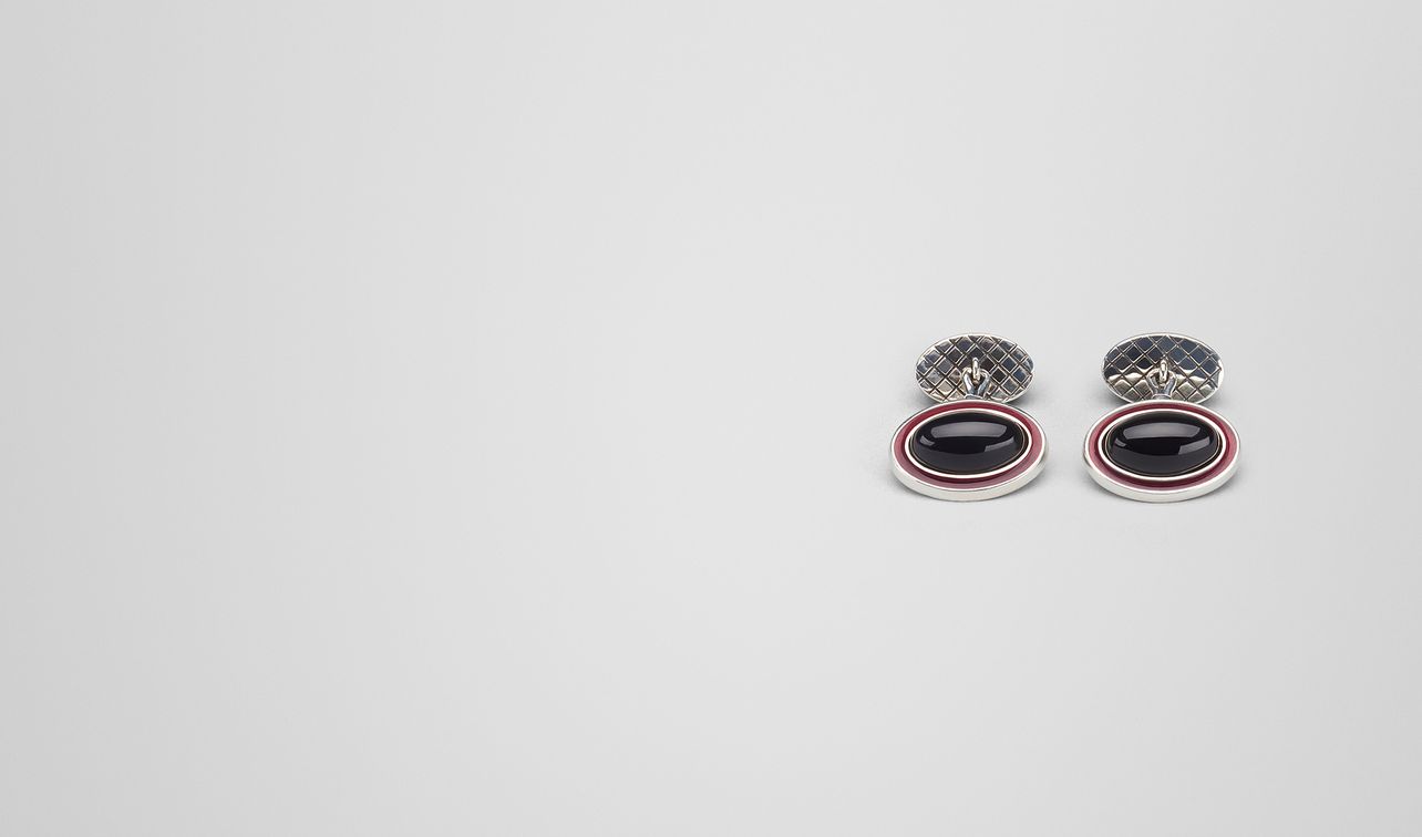 barolo enamelled silver cufflink landing