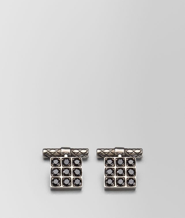 BOTTEGA VENETA ネロ シルバー カフリンク その他ジュエリー メンズ fp