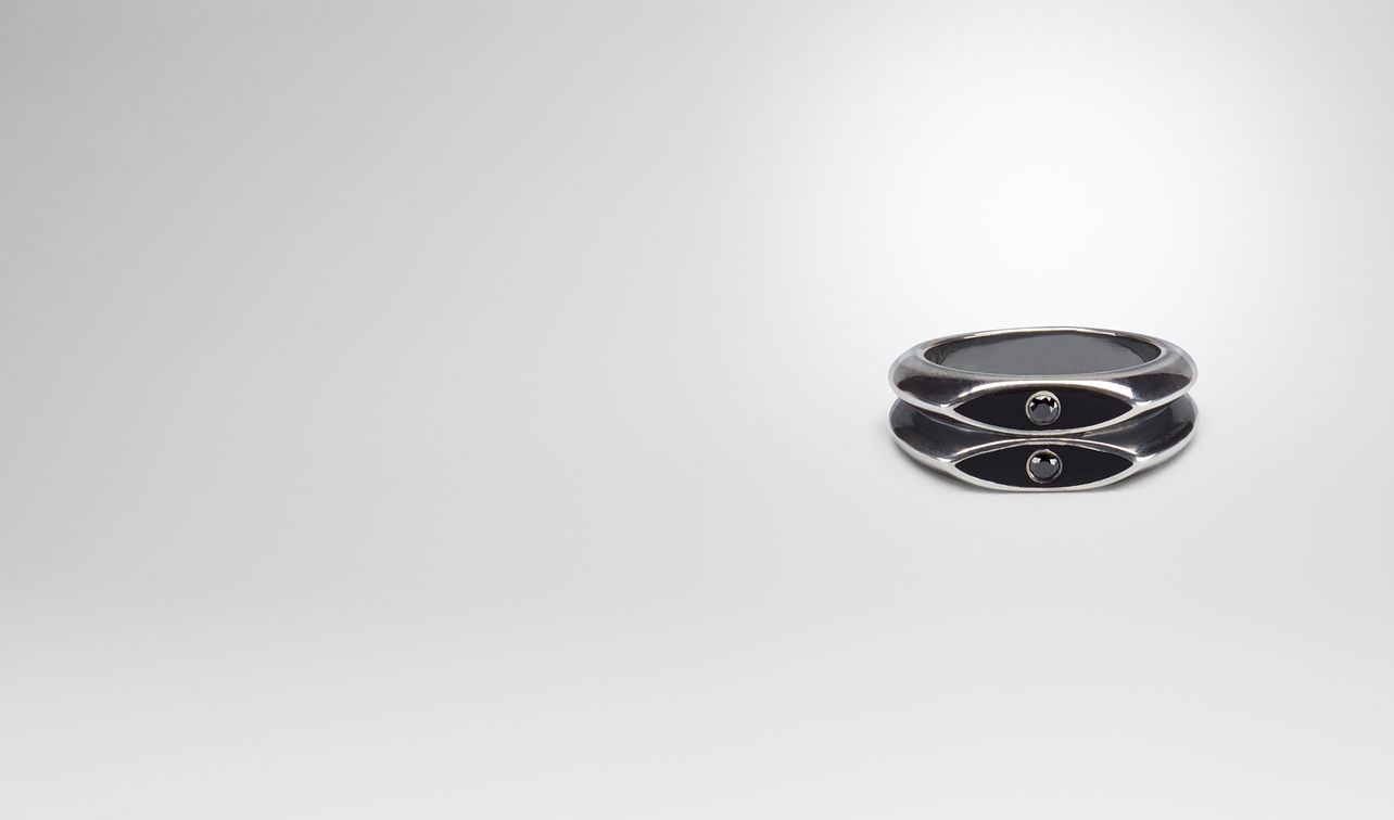 nero enamelled silver ring landing