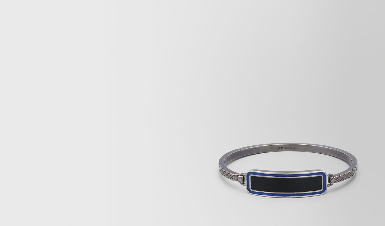 oxidized silver cobalt blue nero matte enamel bracelet landing