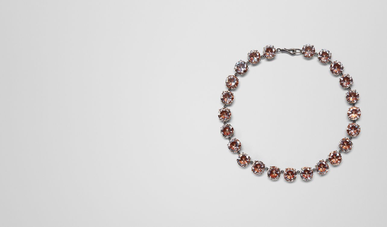 brown cubic zirconia silver necklace landing